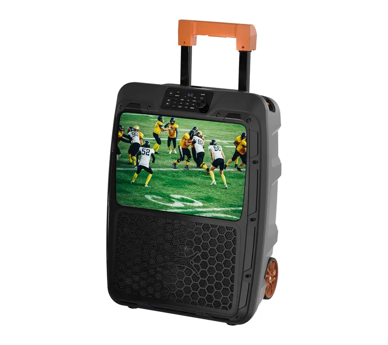 14" TV Screen Tailgate Speaker Trolley