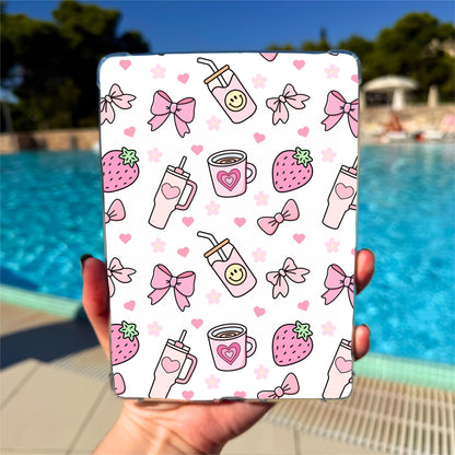 Kindle Clear Case Insert | Strawberry Bows by The Saltwater Press